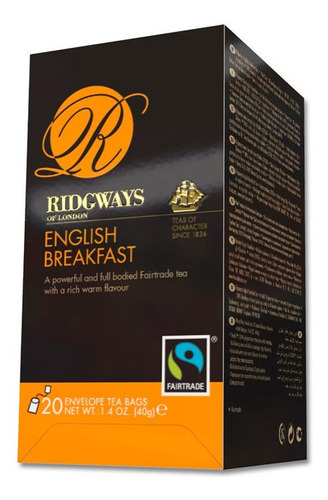 Té Ridgways English Breakfast 20 Saquitos