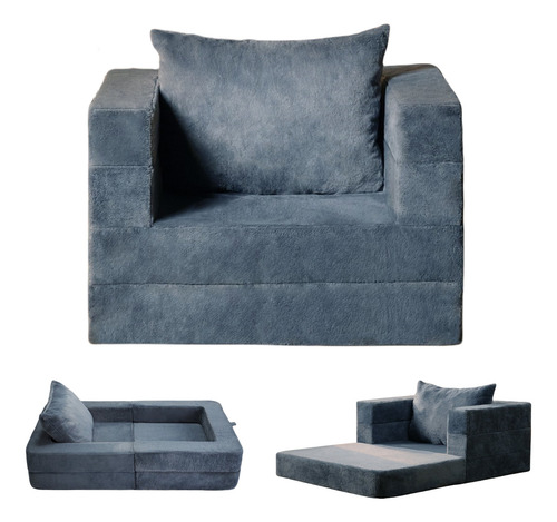 Sofá Cama Plegable Individual 3 En 1, Sillón Con Almohada