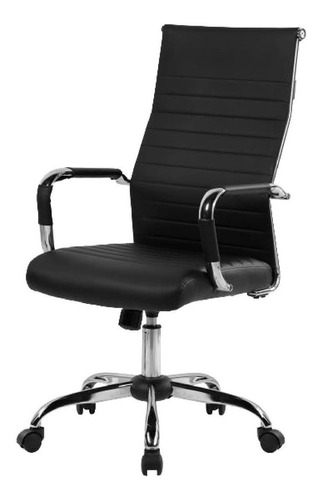 Silla de escritorio Seats And Stools Kena ergonómica  negra con tapizado de cuero sintético