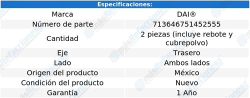 Jgo Topes Rebote Traseros Ford Fiesta 98-11 Dai