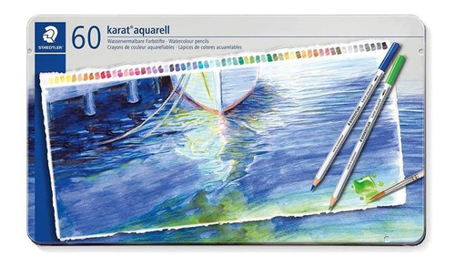 Estojo De Metal De Lápis Aquarelável Karat 60 Cores 125 M60