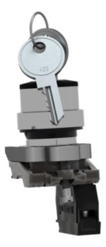 Interruptor selector metálico de 22 mm, 2 posiciones, con llave XB4BG21