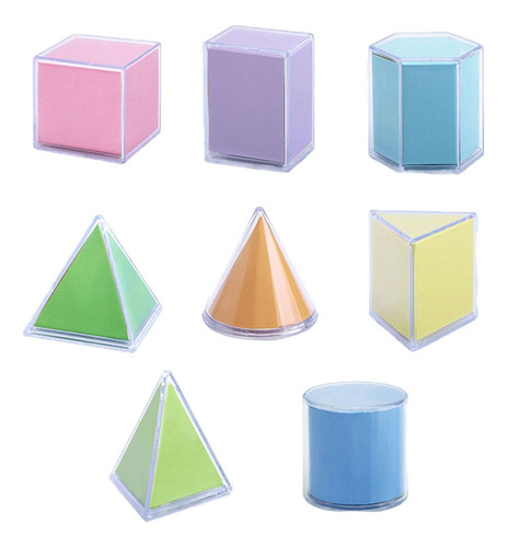 8 Piezas Transparentes 3d Formas Geométricas Montessori