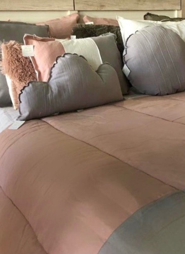 Imagen 2 de 4 de Acolchado Tusor Liso - Cama De 1 Plaza Y Media