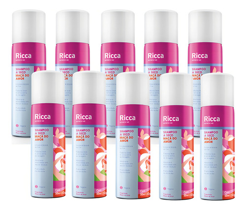 10 Shampoos A Seco Maçã Do Amor 50ml Antioleosidade Ricca