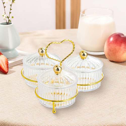 Plato Para Servir Aperitivos De Frutas Secas, 3 Cuadrícula