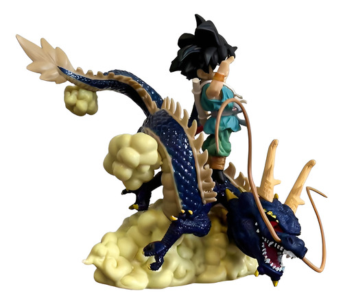 Figura Dragon Ball Goku Niño Y Shenlong En Pose 15cm