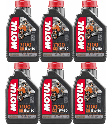Aceite Moto 4t 7100 15w50 100% Sntetico Motul 6l