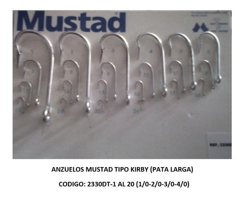 Anzuelo Mustad Original T/kirby 2330dt-1  Caja X 100 Pzas