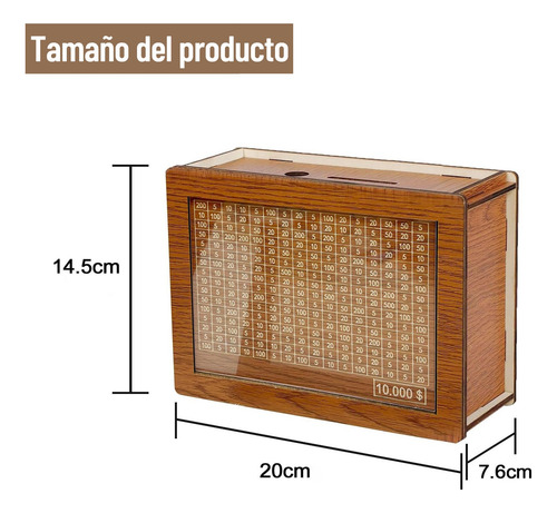 Alcancia De Madera Para Objetivos Con Números Caja De Ahorro
