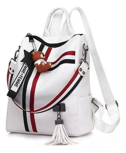 Bolso Mujer Mochila Blanca Antirrobo