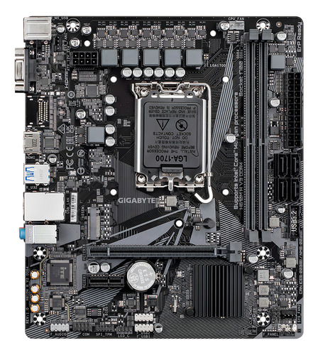 Placa madre Gigabyte H610m H, Intel de 12.ª y 13.ª generación, Lga1700, color gris