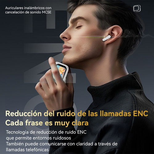 Fitpolo LX10 Audífonos In-ear Bluetooth TWS Negro con Luz LED, Cancelación de Ruido y Estuche de Carga