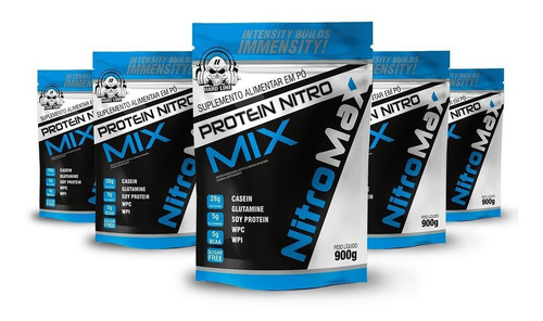 5x Whey Protein Nitro Mix Refil 900g - Nitromax Sabor Morango