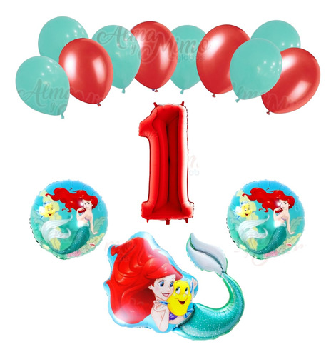 Pack Globos Ariel Sirenita X 14 Unidades