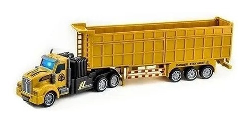 Carreta Caminhão Controle Remoto Rc Recarregável Escala 1/46 Cor Amarelo