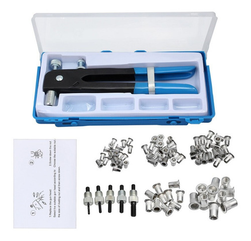 Imagen 9 de 10 de Kit Remachadora Tuerca 86 Piezas M3 A M8 Remache Ciego / Uss