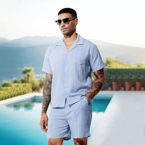 Camisa Casual Con Botones Para Hombre Camisa Manga Corta
