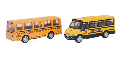 Brinquedos Modelo De Ônibus Escolar, 2 Peças, Detalhes Rea