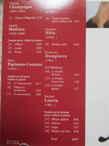 Imagen 2 de 4 de Angèle Dubeau, Luise-andrée Baril - Opus Québec