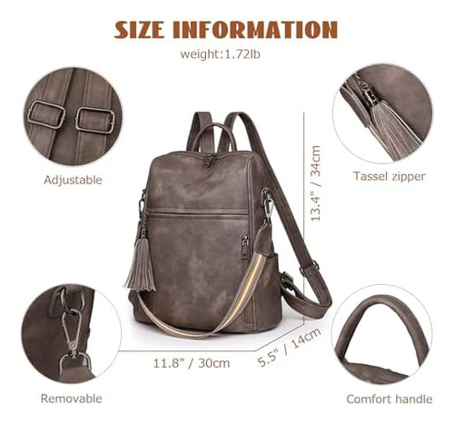 Sursee Mochila Monederos Para Mujer Pu Cuero Satchel Bolsos