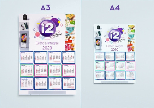 100 Calendarios Pared A3 Almanaque Publicidad Mensual 2020