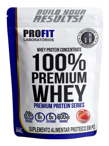 Whey Protein 100% Concentrado Morango 840g Profit Labs