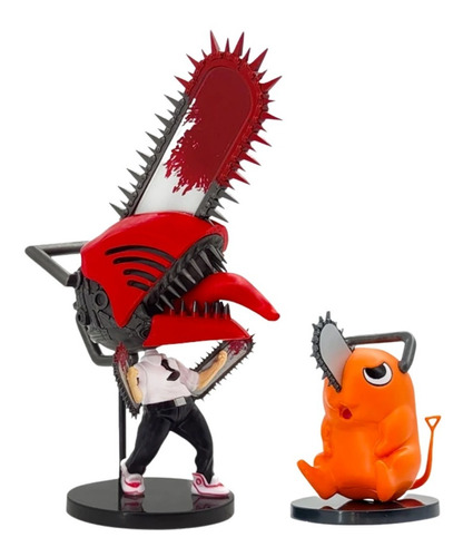 Chainsaw Man Con Pochita Figura Denji Motosierra 16cm Anime