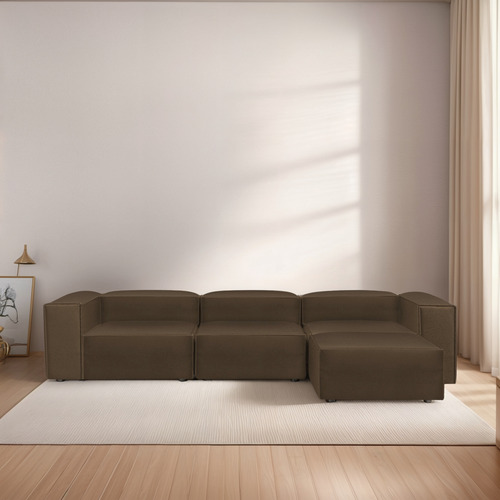 Sala Esquinera Moderna Latt Sillón Modular Soft Microleather