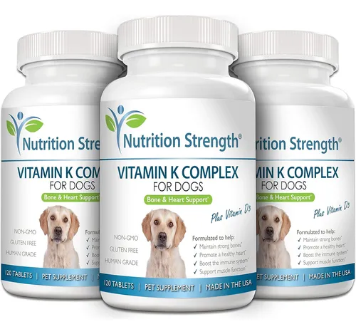 Vitamina K1 K2 Y D3 Para Perros Tabletas Masticables 120 Uni