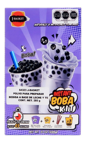Kit Instantáneo De Boba Sabor Té Taro Con Tapioca Bubble Tea