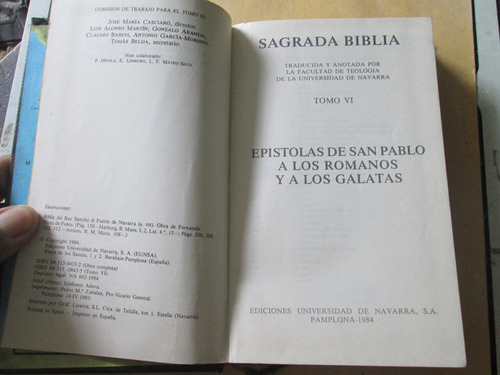 Epístolas De San Pablo A Los Romanos Y A Los Gálatas (Usado)