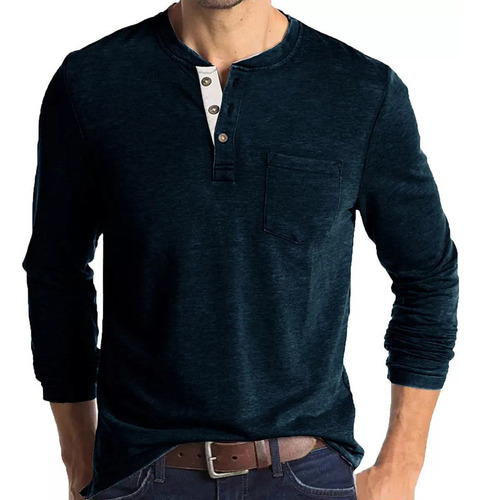 Sudadera De Hombre Con Cuello Redondo Color Liso