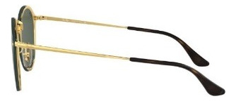 Lentes De Sol Rb3574 Round Blaze 001/71 - Talle M Estándar Green Verde Oscuro Dorado Dorado