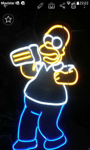 Homero Con Cerveza 75 Cm Neon Flex