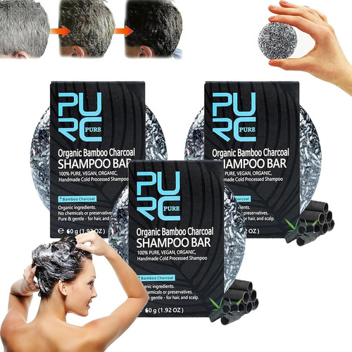Barra Revitalizadora Pure Hair  Champú Orgánico De Carbón De