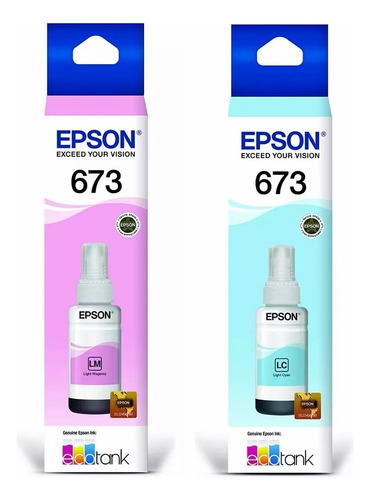 Combo Tinta Epson 673 Original Light Cyan + Light Magenta