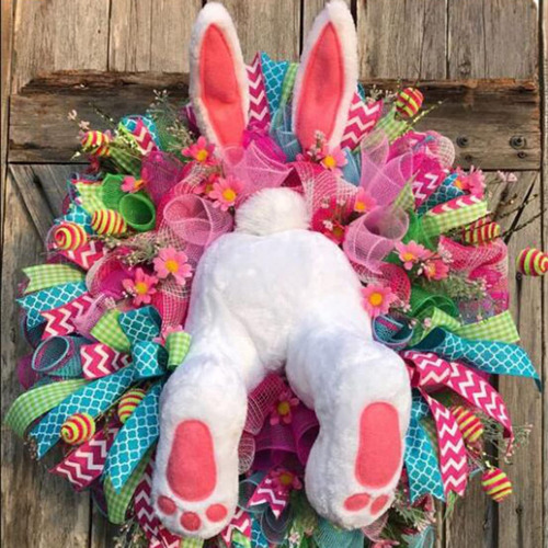 Corona De Pascua For Puerta Delantera De Conejo De Pascua
