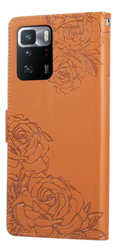 Funda De Piel Estampada Con Flores Para Xiaomi Poco X5/xiaom