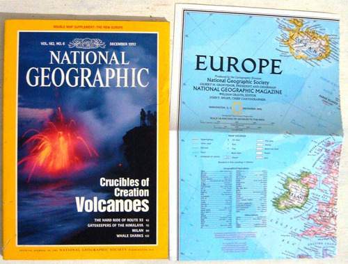 Revista National Geographic Mapa Nat Geo Europa 1992 Paises