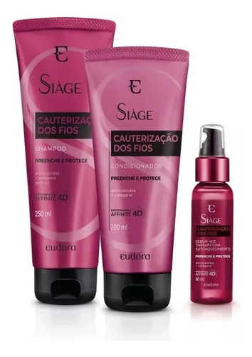  Siàge Cauterização Dos Fios Shampoo + Condicionador + Sérum