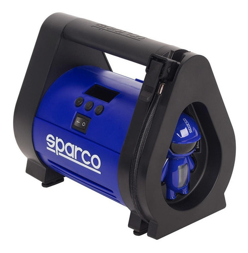 Imagen 2 de 2 de Compresor de aire mini a batería portátil Sparco SPT160 30L 120W 12V azul/negro