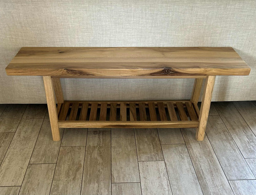Banco Varillado Pie De Cama O Sillón De Madera Petiribi