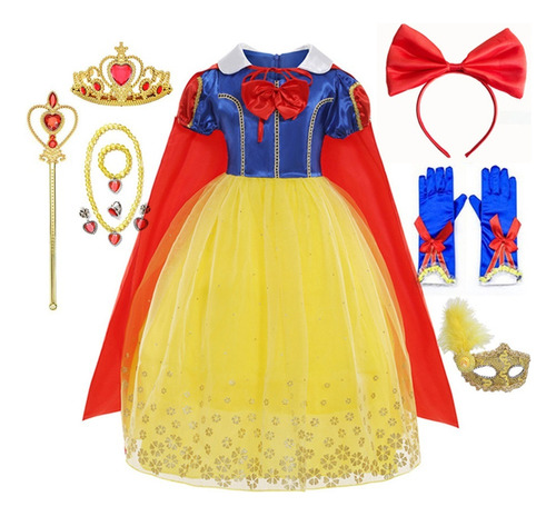 Traje De Fiesta De Blancanieves De 10 Piezas