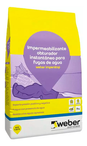Impermeabilizante Obturador Instantáneo Weber Imperstop 5kg