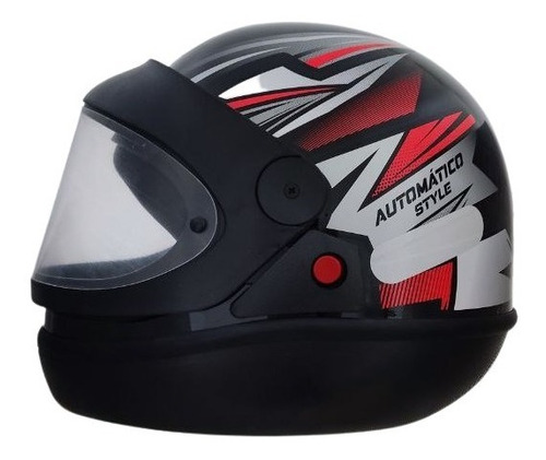 Capacete Ebf Moto Style Automatico Preto Vermelho Tamanho 56