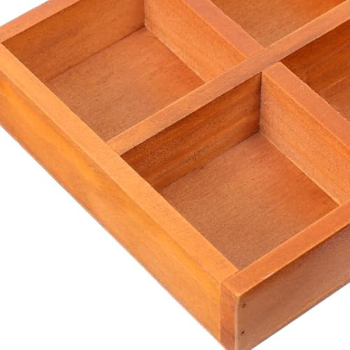 Bandeja De Almacenamiento De Madera Con Compartimentos