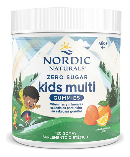 Zero Sugar Multi Kids Multivitamínico Sin Azúcar Nordic Sabor Naranja Limón