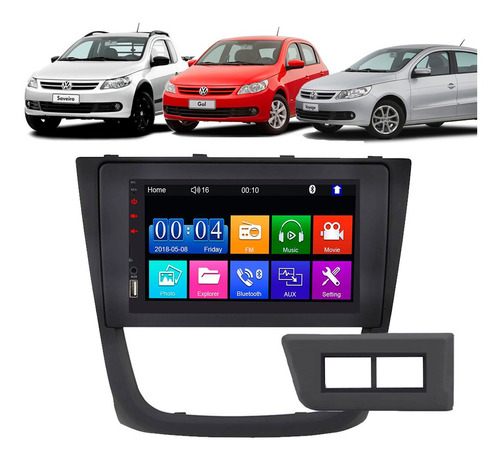 Kit Multimidia Vw Gol G5 Bluetooth Espelhamento Camera De Re