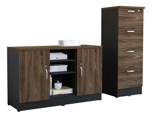 Archivador 4c Alto + Gabinete 2p Home Office